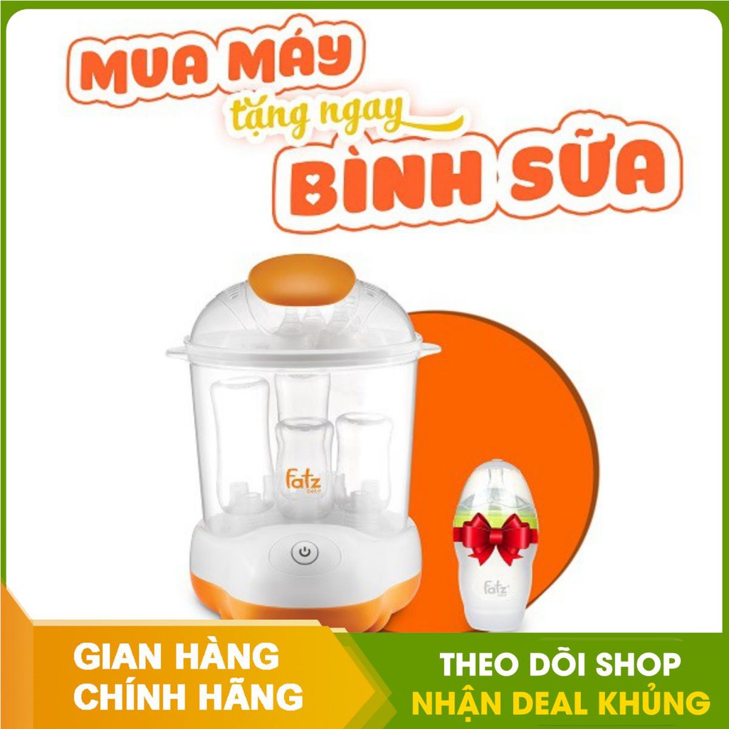 Máy tiệt trùng hơi nước và sấy khô cao cấp Fatzbaby FB4906SL TẶNG KÈM BÌNH SỮA SILICON FATZBABY - Chính Hãng