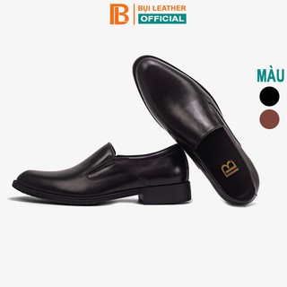 Giày nam công sở da bò nappa cao cấp, giày lười màu đen G107- Bụi leather