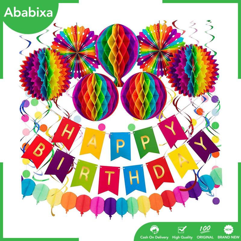 Happy Birthday Banner, Flag Band Birthday Party Decoration, for Adult Kids Polka Dot String