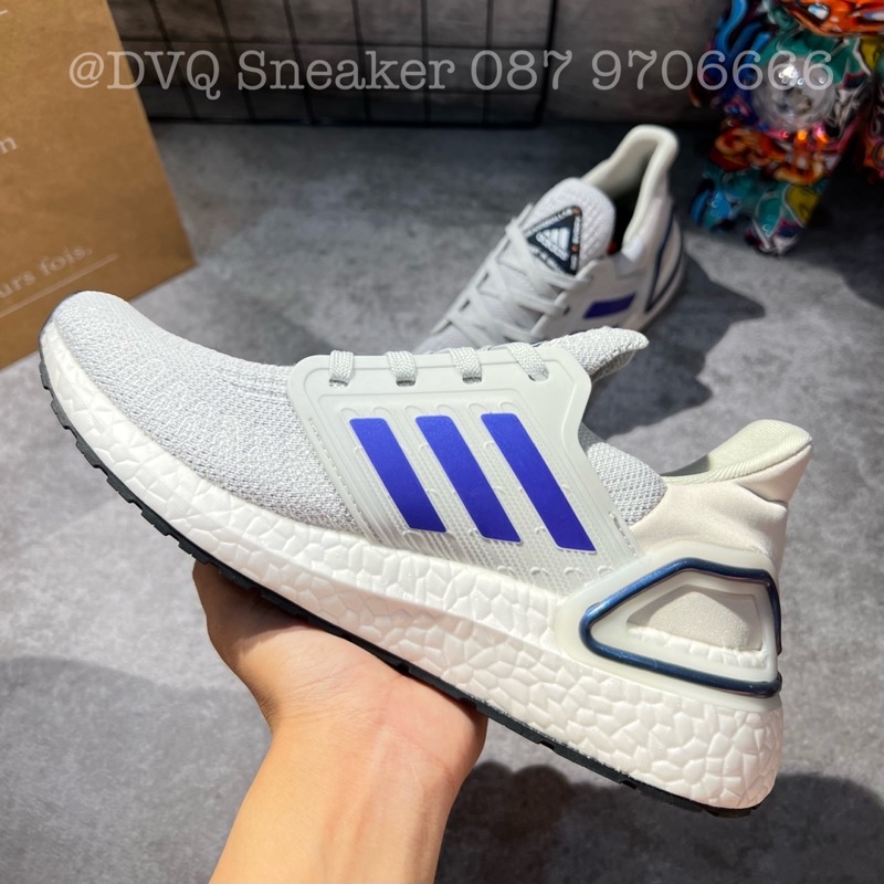 Giày thể thao ULTRA BOOST 2021 grey Xám gót tím đế đen Ultra boost UB 6.0