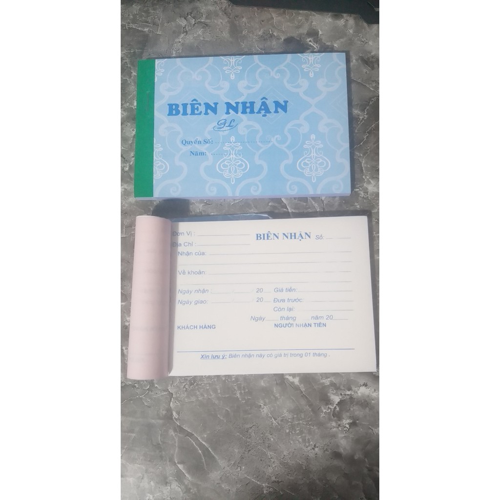 Biên nhận 2 liên 100 tờ