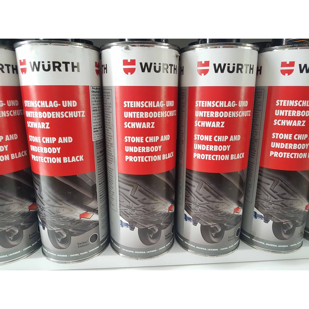 Sơn phủ gầm Ô Tô Cao Su Non WURTH Đức 1000 ml màu Đen