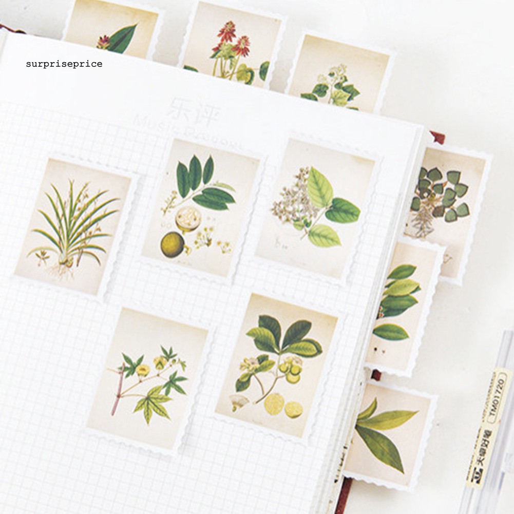 Set 45 sticker hình cây xanh trang trí tập ảnh/nhật ký/sổ tay