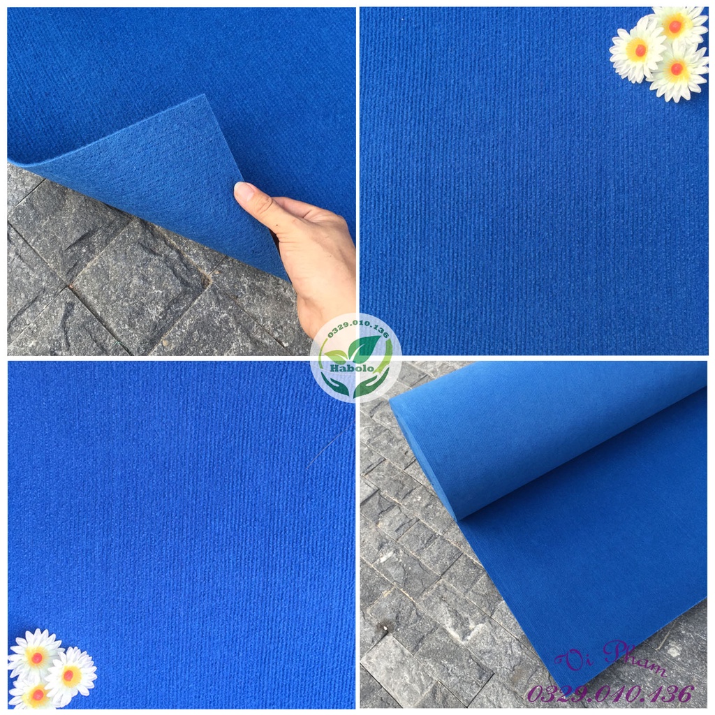 Thảm trải sàn - Thảm lót sàn bằng nỉ màu xanh dương đủ kích cỡ và cắt theo yêu cầu.