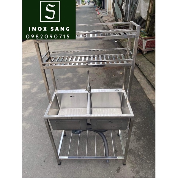 Bồn rửa chén inox sus304 cao cấp có chân  | chậu rửa chén có chân inox 304 có chân cao cấp