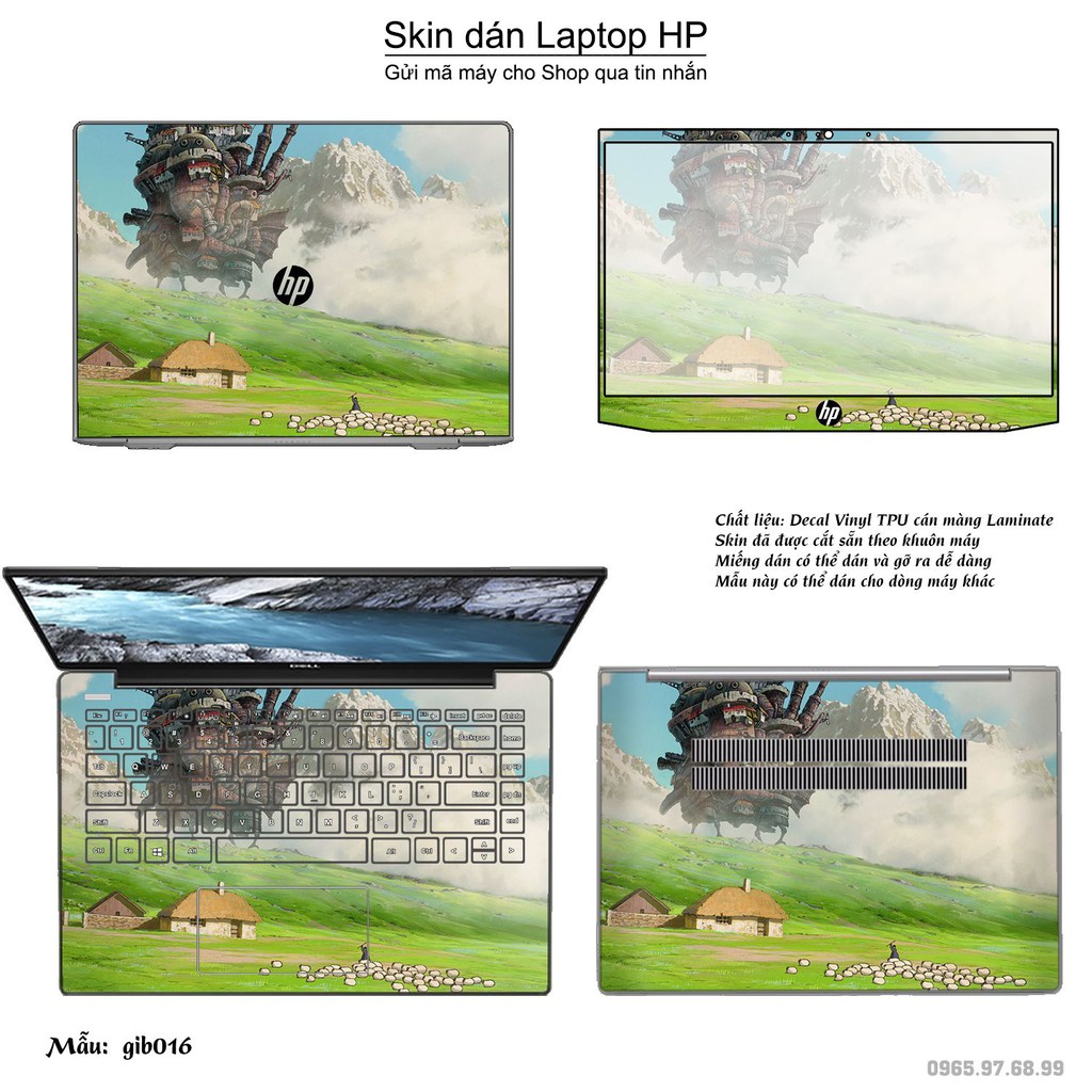 Skin dán Laptop HP in hình Ghibli image (inbox mã máy cho Shop)