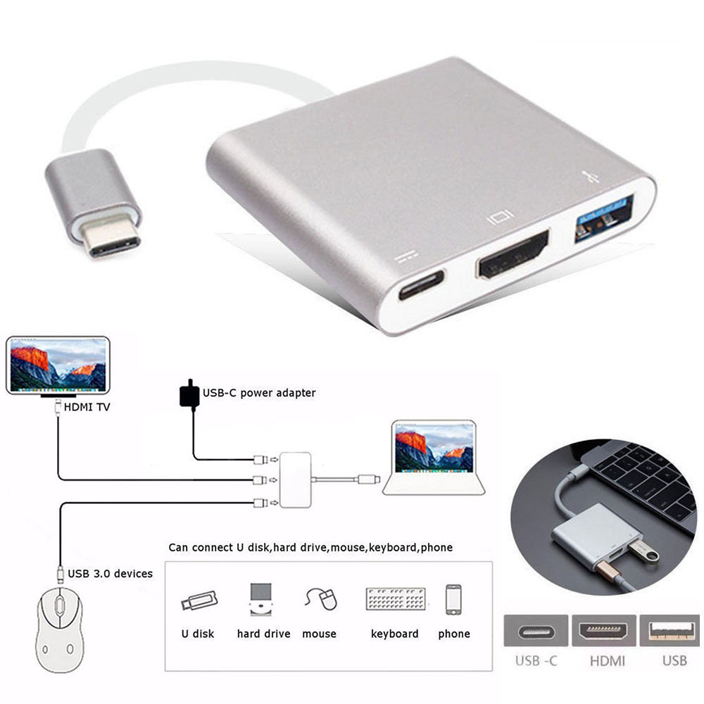 Cáp Chuyển Đổi Usb 3.1 Type C Sang 4k Hdmi Usb 3.0