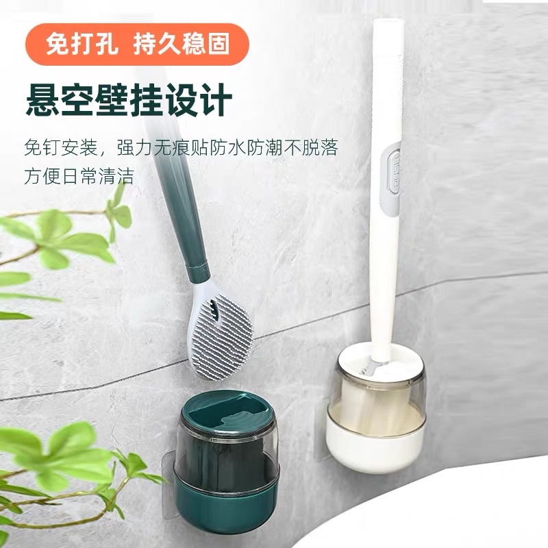 Cọ Chà Toilet Sillicon Kèm Khay Đựng Tiện Lợi Cam Homeware