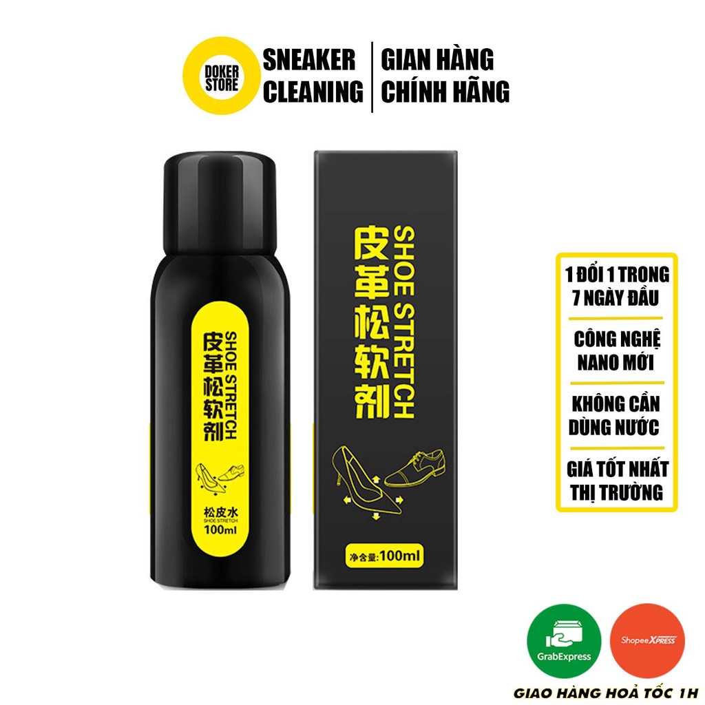 Xịt làm mềm gót giày SHOE STRETCH 100ml đa năng - Doker Store