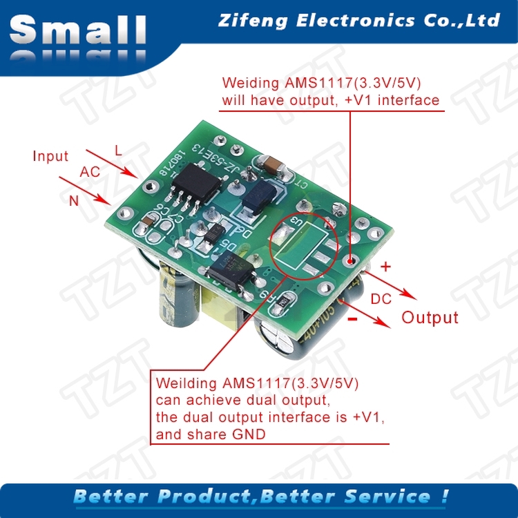 POWER Mô Đun Giảm Áp 5v 700ma 3.5w Ac 220v Sang 5v Dc Cho Arduino Ac-Dc 220v