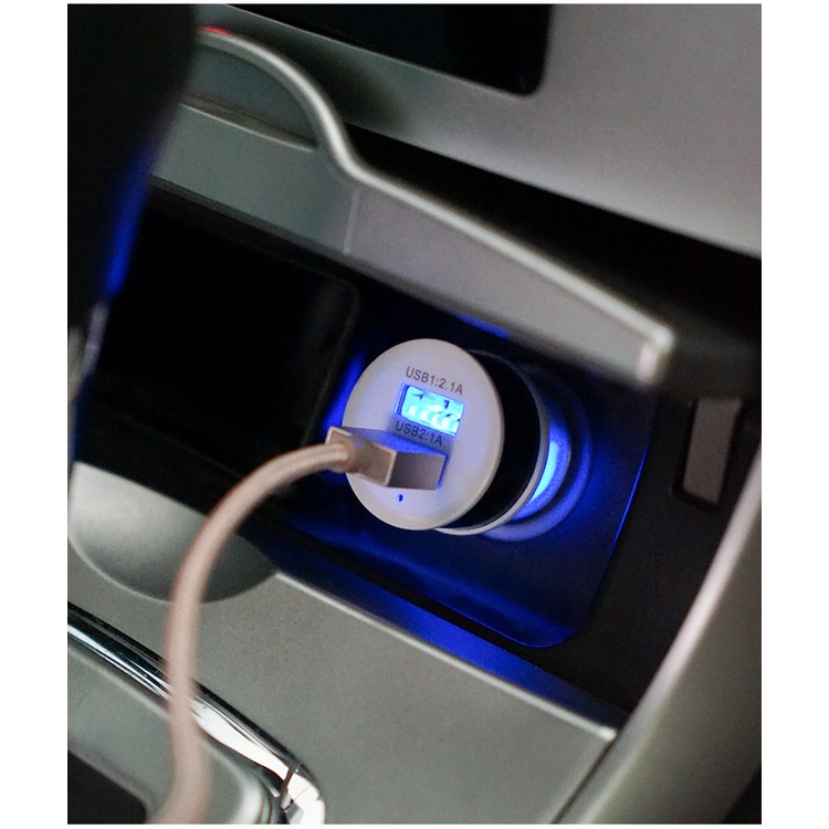 Tẩu Sạc Điện Thoại Hai Cổng USB 2A Thông Minh Thông Dụng Cho Xe Hơi