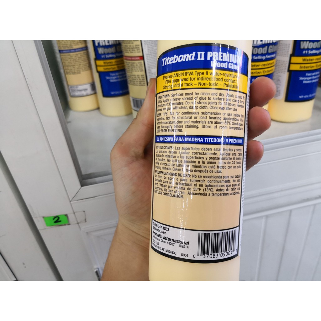 Keo Dán Gỗ Nội Thất, Ngoại Thất Đa Năng Chịu Nước Tốt Titebond II Premium Wood Glue 473ml