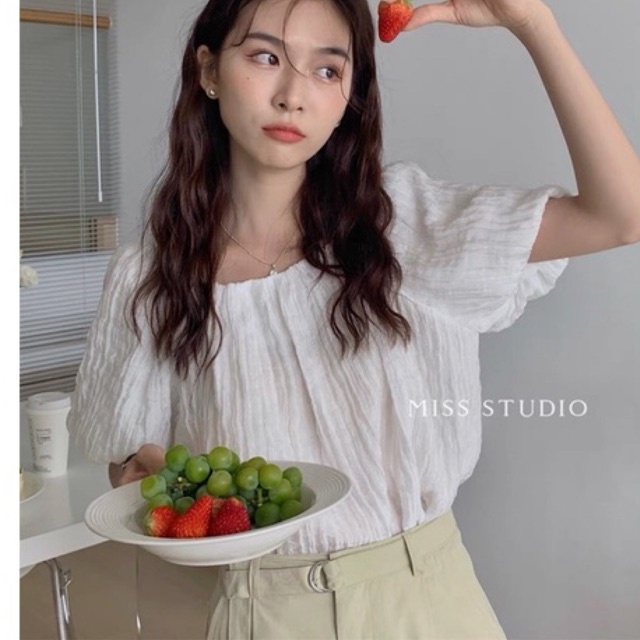 Áo Croptop trễ vai m123