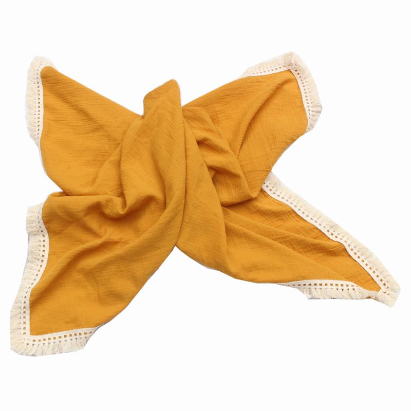 Chăn Quấn Em Bé Chất Liệu Cotton Phối Tua Rua Dùng Làm Đạo Cụ Chụp Ảnh