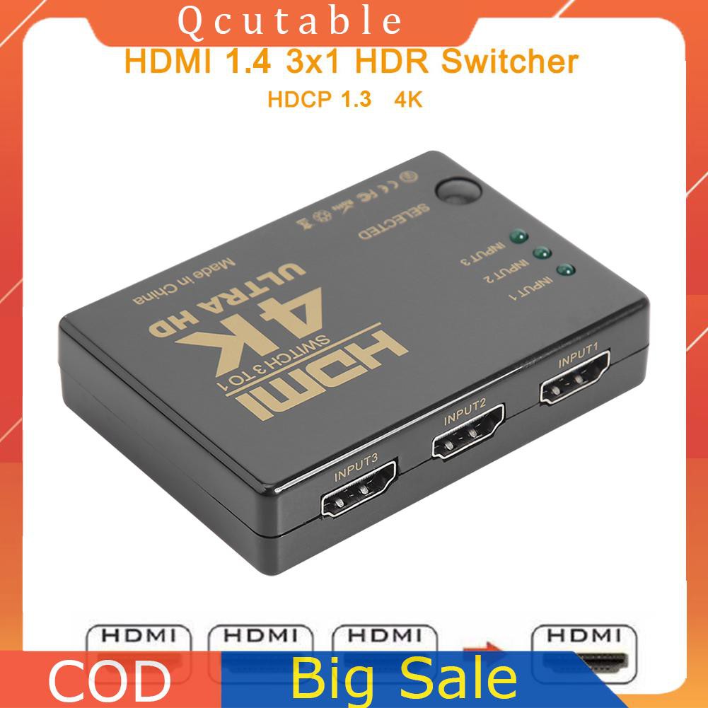 Bộ Chia Video Qt / 4k 2k 3x1 Hdmi 3 Vào 1 Đầu Ra Cho Pc