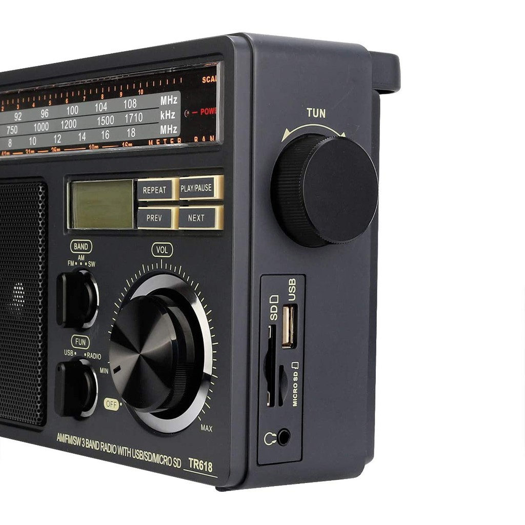 Máy nghe nhạc MP3 radio FM RETEKESS TR618 AM SW kèm phụ kiện