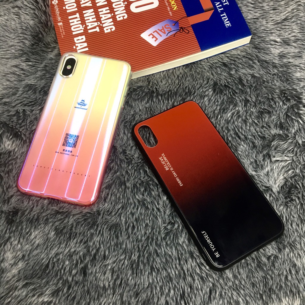 Tổng hợp mẫu Ốp lưng Iphone XS Max mặt lưng kính, đổi màu, mặt gương chống sốc