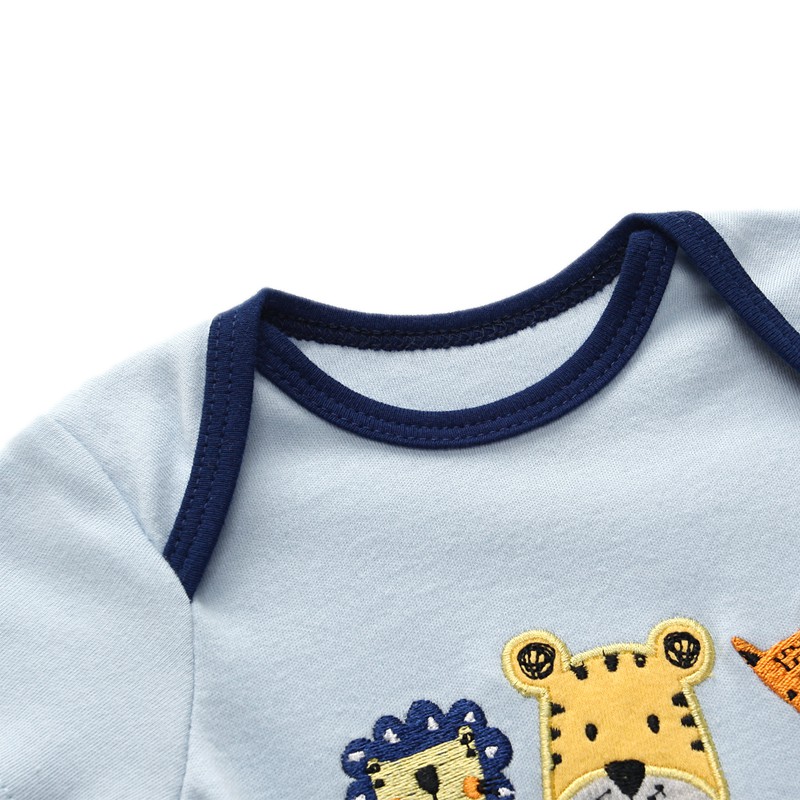 Áo liền quần tay ngắn vải cotton dành cho bé 0-12 tháng