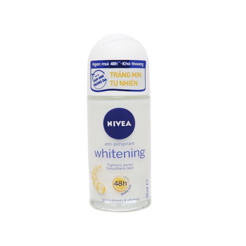 Lăn ngăn mùi khô thoáng Nivea trắng mịn tự nhiên lưu hương suốt 48h 25ml 50ml