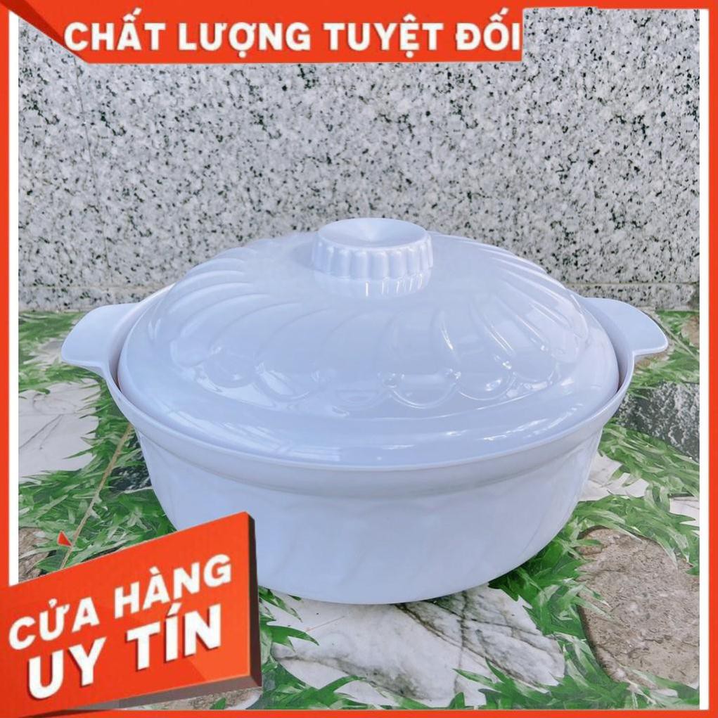 Thố Cơm, Thố Canh Có Nắp Loại Lớn, Màu Trắng Sang Trọng