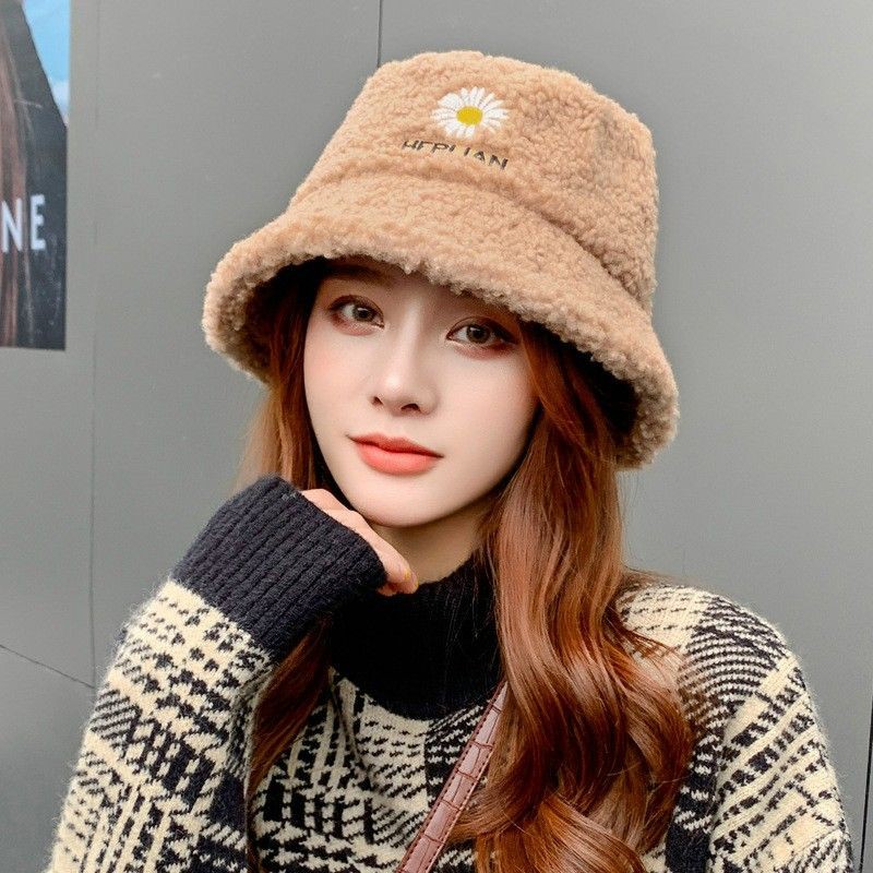 Mũ lông cừu bucket retro - Mũ lông phong cách hàn quốc giữ ấm thu đông ulzzang
