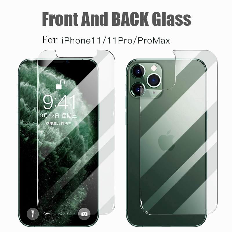Kính cường lực bảo vệ phía trước và phía sau của điện thoại iPhone 11Pro MAX X XR XS MAX 8 7 6 Plus 5s SE SE(2020)