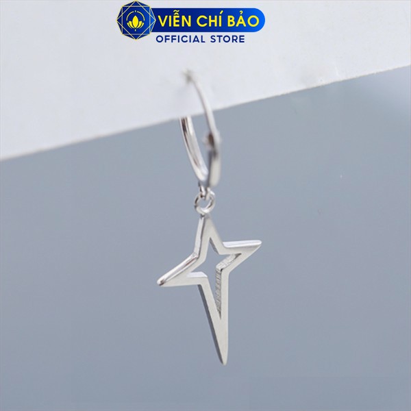 Bông tai bạc nữ hình Sao Băng chất liệu bạc 925 thời trang phụ kiện trang sức nữ Viễn Chí Bảo B400413