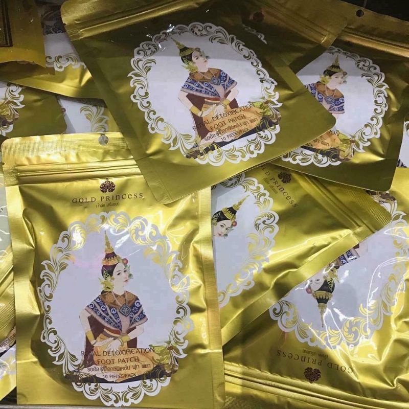 Túi 10 miếng dán thải độc chân Gold Princess Royal thái lan
