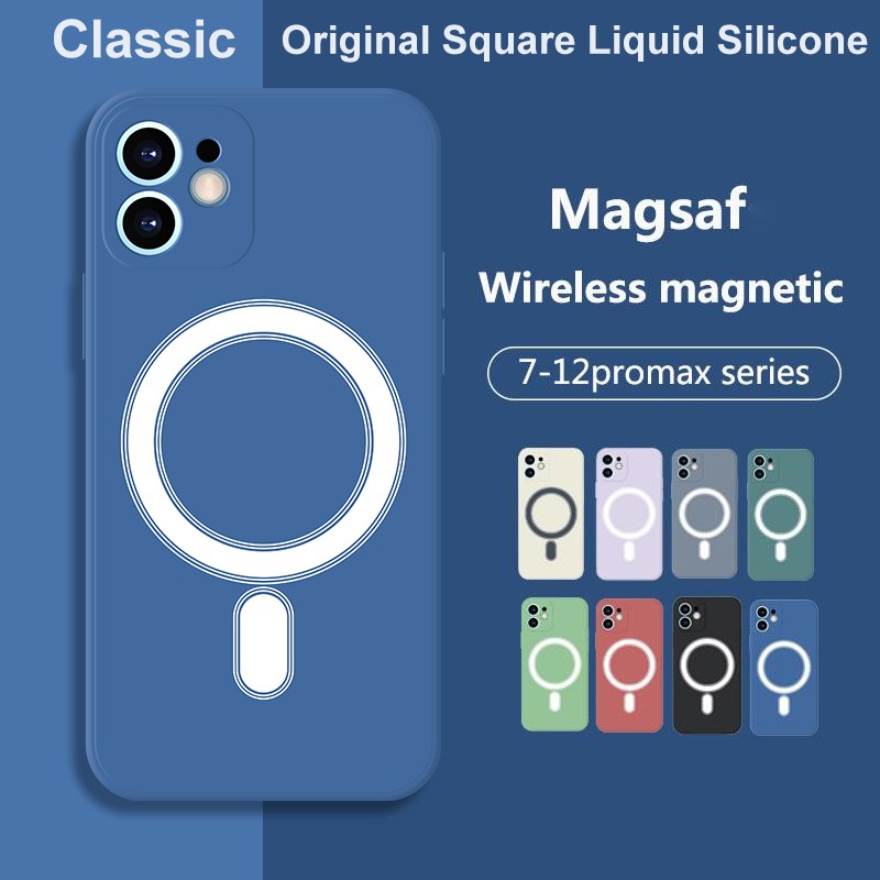 Ốp ĐT silicone mềm từ tính hỗ trợ sạc ko dây sạc ko dây táo cho IP12 11 Pro XS Max X XR 8 Plus SE
