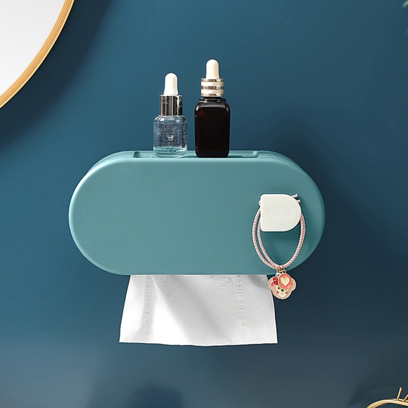 Giá Đỡ Cuộn Khăn Giấy Dán Tường Siêu Dính Chống Thấm Nước Tiện Dụng Cho Phòng Khách / Phòng Ngủ