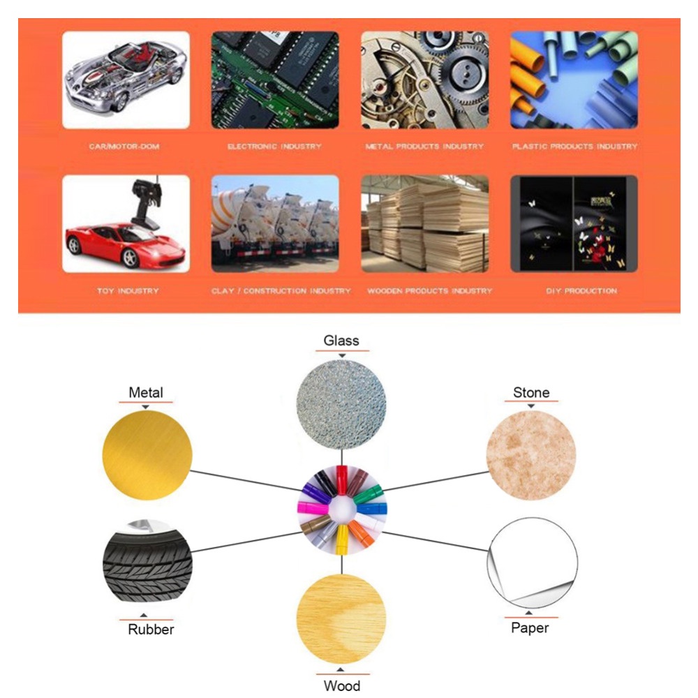 Bút Sơn Đánh Dấu Lốp Xe Màu Đen Bằng Kim Loại Chống Nước DIY