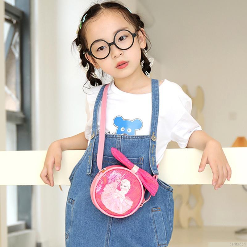 Túi đeo chéo hình công chúa Elsa đính kim sa có dây đeo điều chỉnh được dành cho bé gái