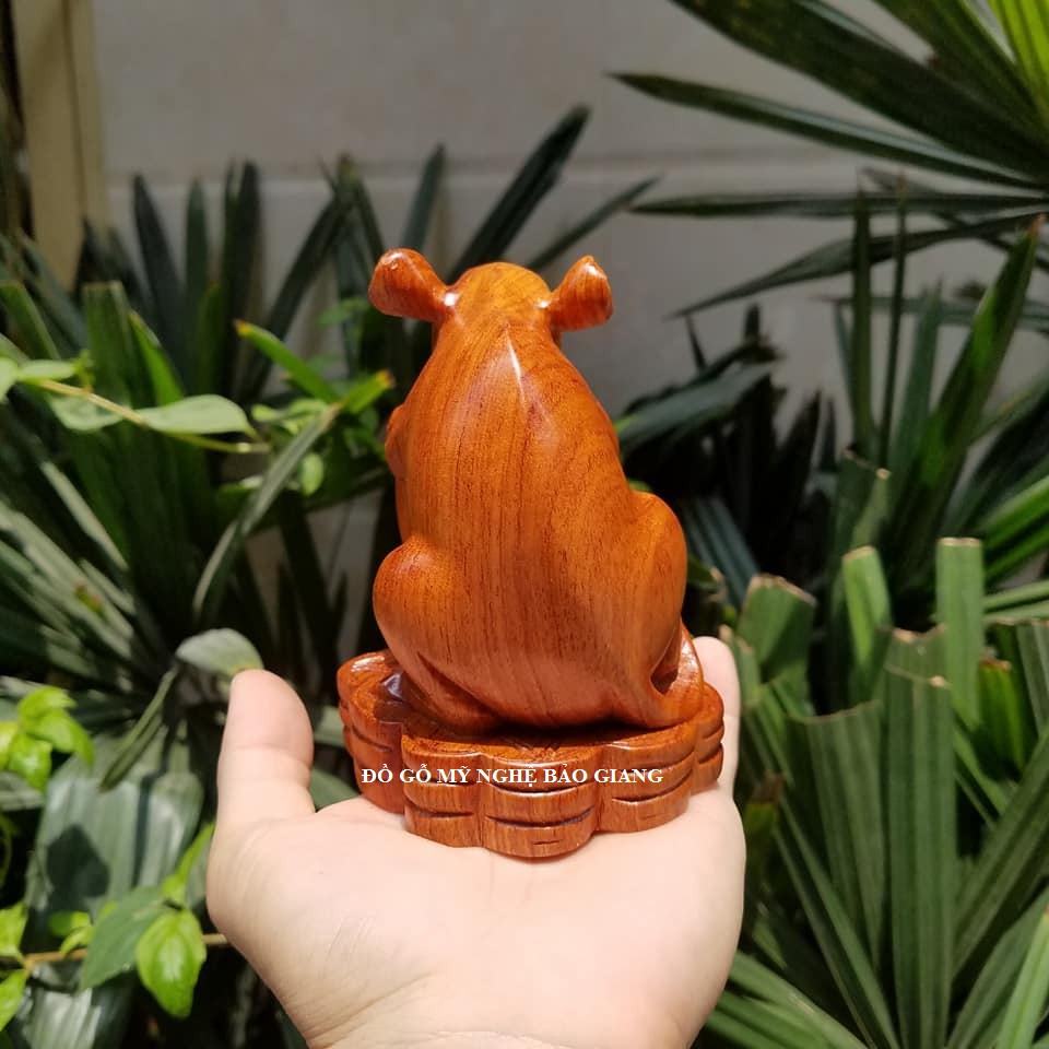 Tượng con chuột gỗ hương cao 12 cm