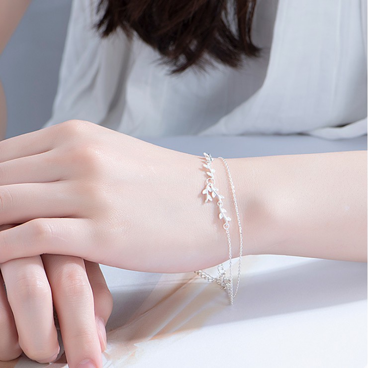 Lắc Tay Bạc Nữ Nhành Lá Đơn Giản Đẹp L-1594-Trang Sức Bảo Ngọc Jewelry | BigBuy360 - bigbuy360.vn