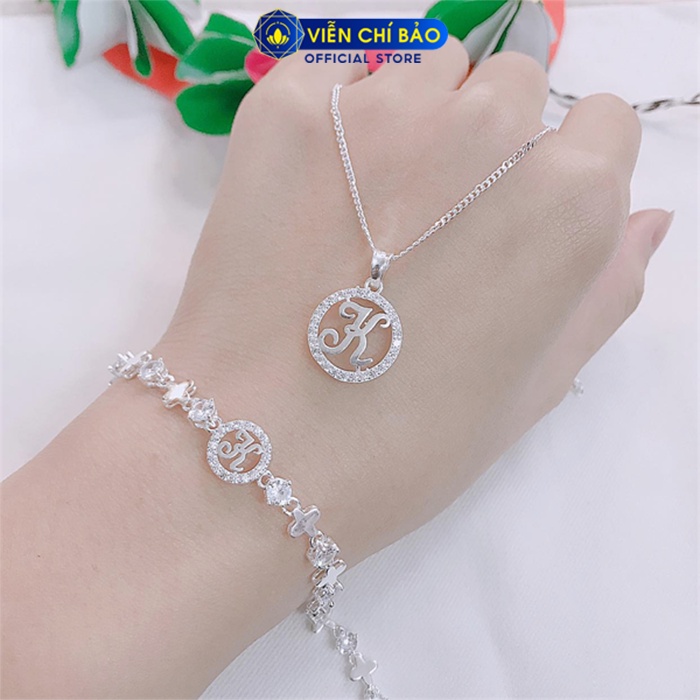 Dây chuyền bạc nữ Mặt chữ cách điệu theo tên bạc S925 thời trang phụ kiện trang sức nữ Viễn Chí Bảo D400693