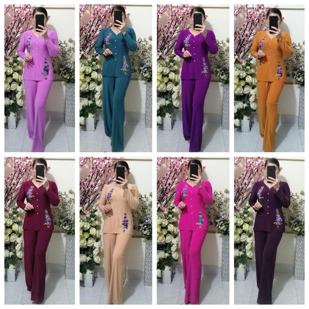 Bộ Bà Ba Màu Thêu Hoa Ống Rộng | BigBuy360 - bigbuy360.vn