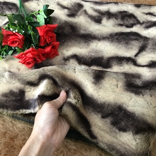 Sale sốc Vải lông thú Nâu vằn ngắn mịn size lớn