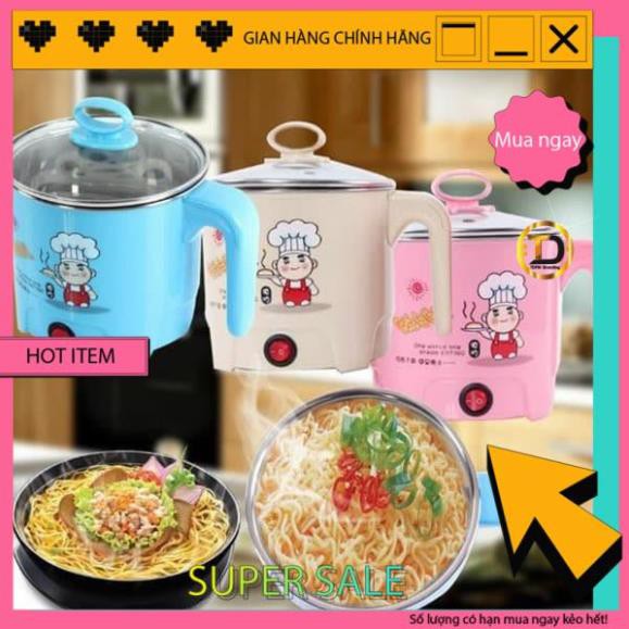 Ca Lẩu Mini🍜 Ca Mì Điện Mini🍜 Ca Mì Đa Năng 🍜 Size 18cm Đun Nước Siêu Tốc 500w