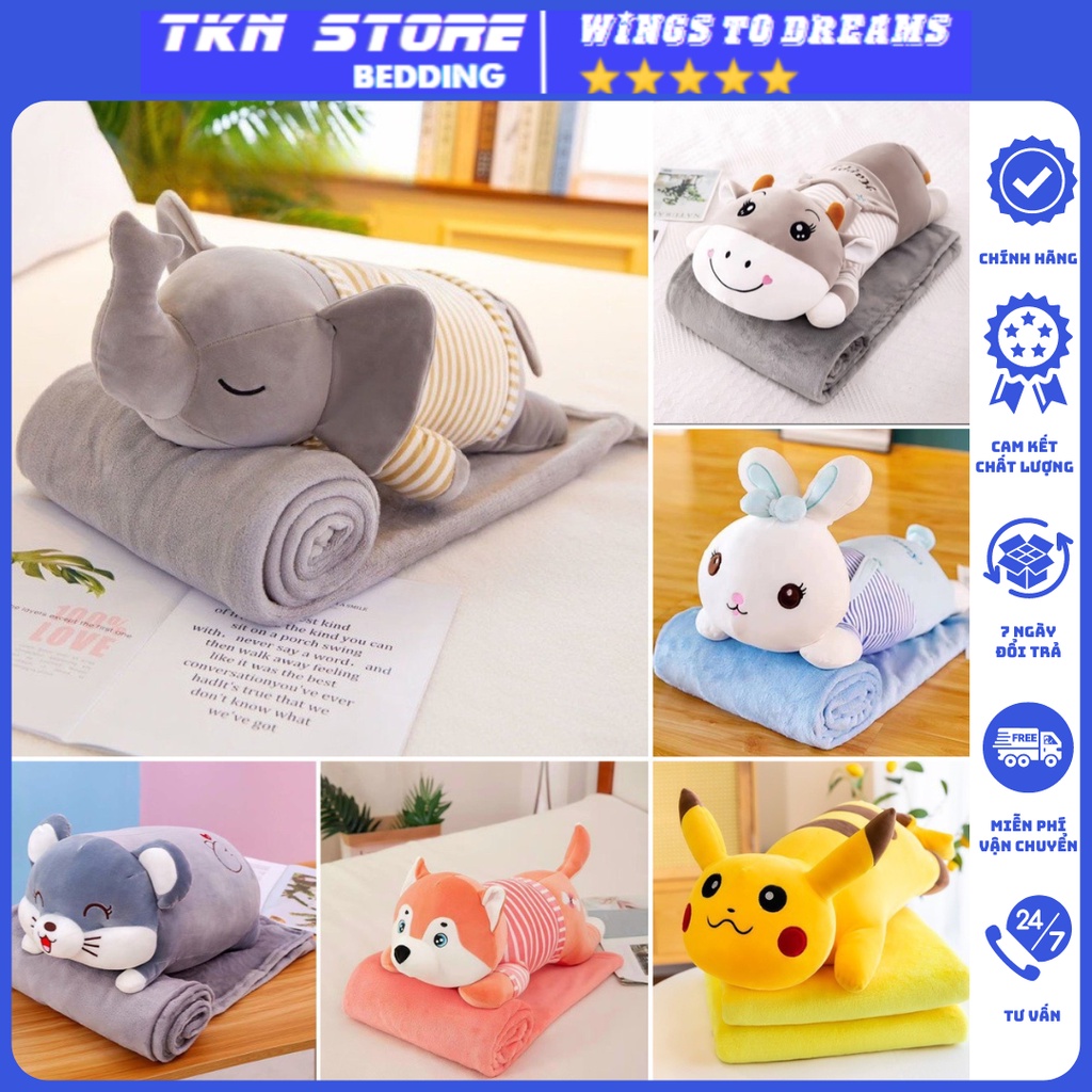 Bộ Chăn Gối văn phòng siêu tiện ích hình thú FHC989 Giá Rẻ