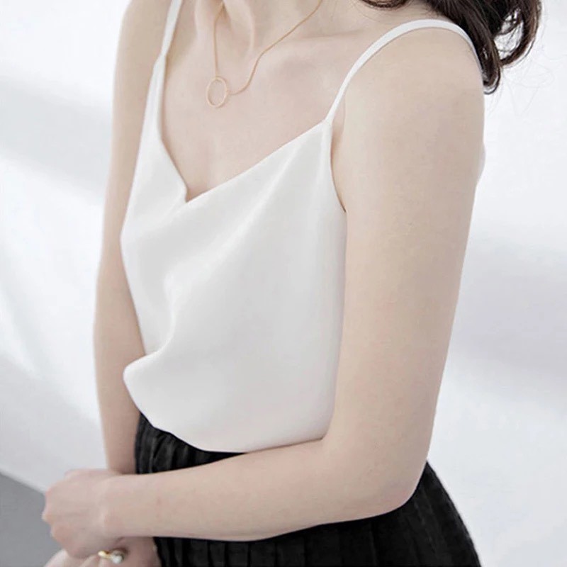 Áo hai dây cổ V sexy vải voan mát dày dặn (Order) | BigBuy360 - bigbuy360.vn