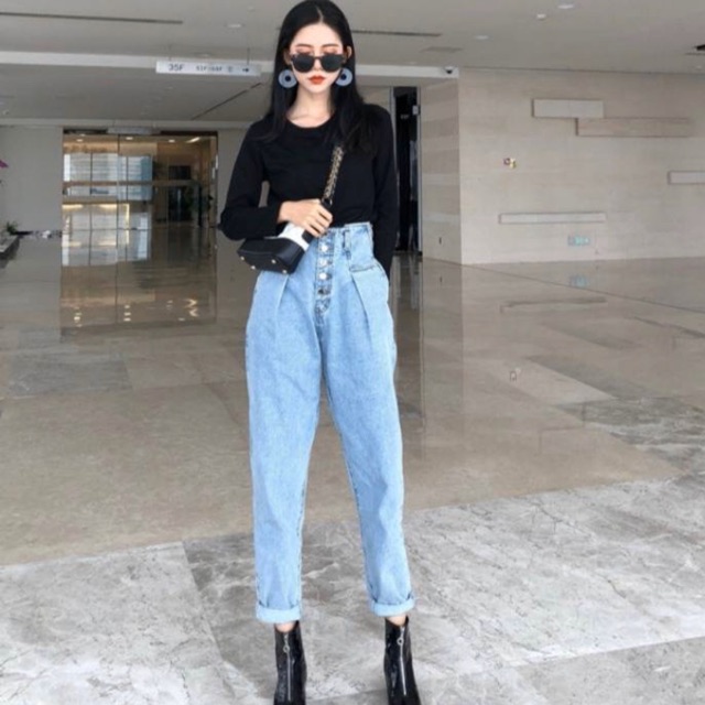 [Order] Quần baggy bò cạp cao