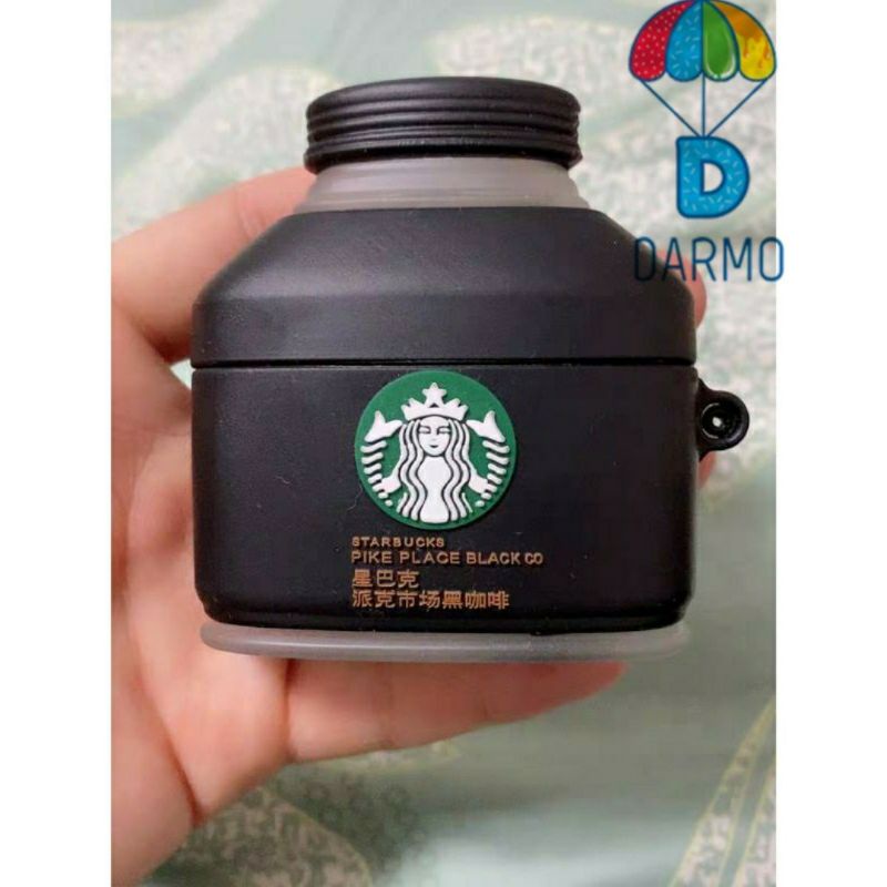 Case bảo vệ Airpods Pro/1/2 chai cà phê đen Pike Place' roast black Starbucks/ chai hồng piggy đổi màu/ Pro bar