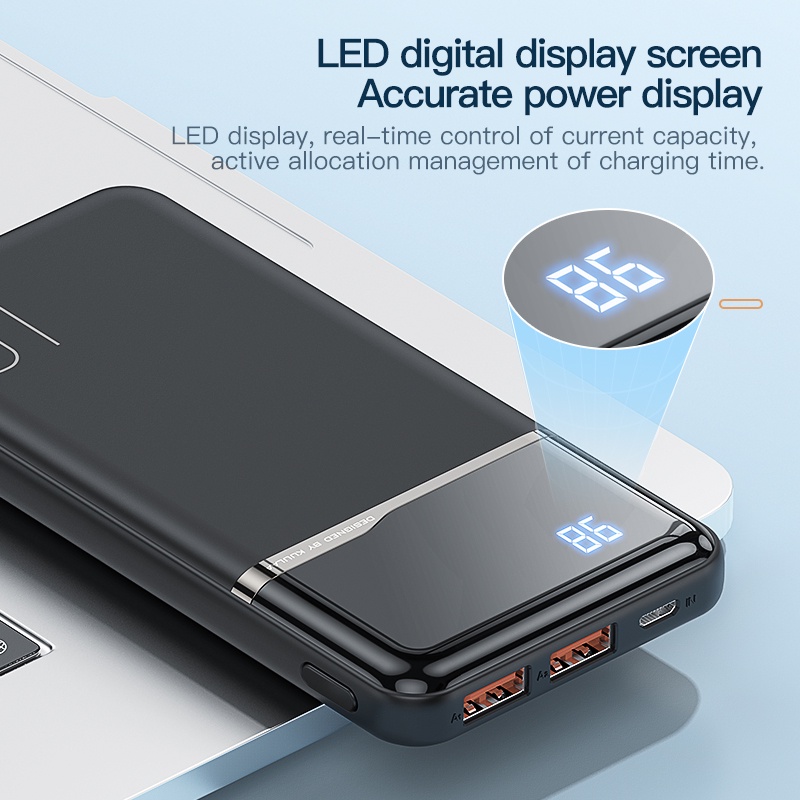 Sạc dự phòng KUULAA Kl-Yd01 10000mah hai cổng dành cho Huawei Samsung Samsung Xiaomi