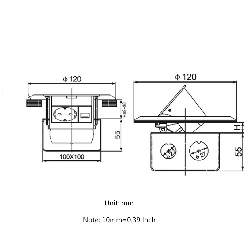 Ổ Cắm Điện USB 16A 125V Chuẩn Châu Âu / Tây Ban Nha