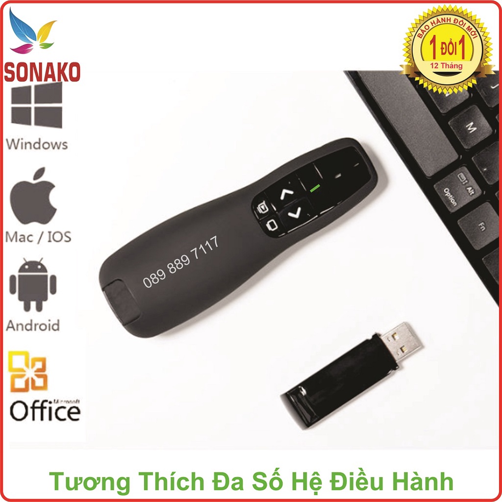 Bút Trình Chiếu Tia Laser Xanh R400 PowerPoint