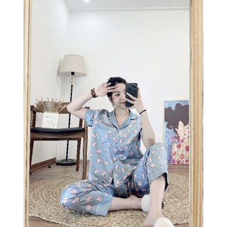 Bộ lụa Vic phối viền VNXK siêu đẹp