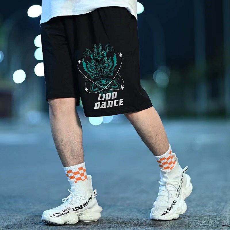 Quần Short Nam In Họa Tiết Hoạt Hình Phong Cách Hip Hop Hàn Quốc Cỡ Lớn M-8XL Thoải Mái Năng Động
