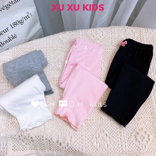 Quần legging bé gái, quần dài cho bé chất cotton co giãn 4 chiều mềm mại, thoải mái Xu Xu Kids size từ 7 đến 20kg
