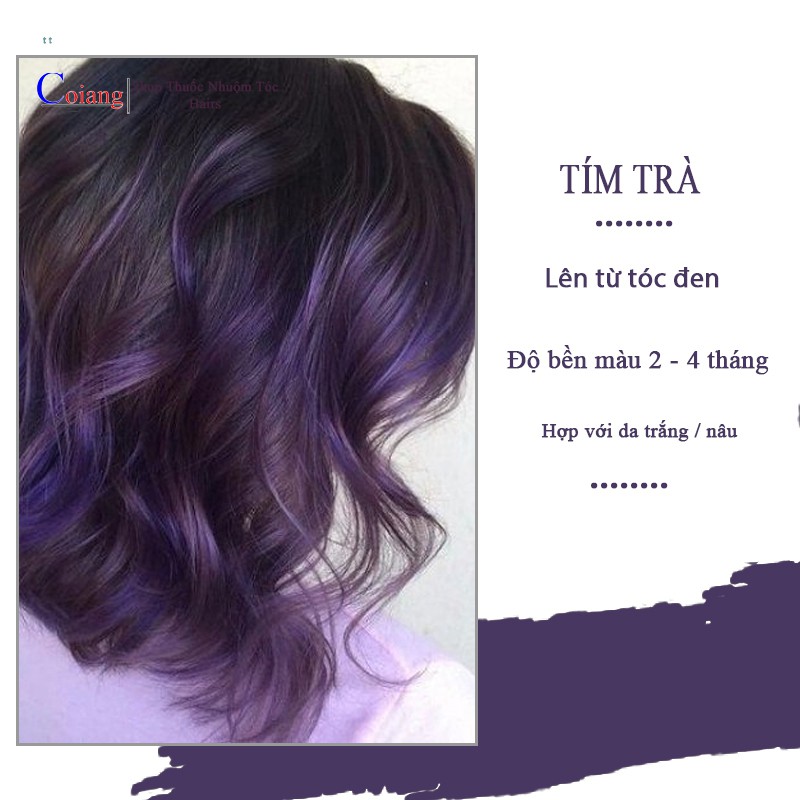 Thuốc nhuộm tóc màu TÍM TRÀ không cần thuốc tẩy tóc Chenglovehairs, Chenglovehair