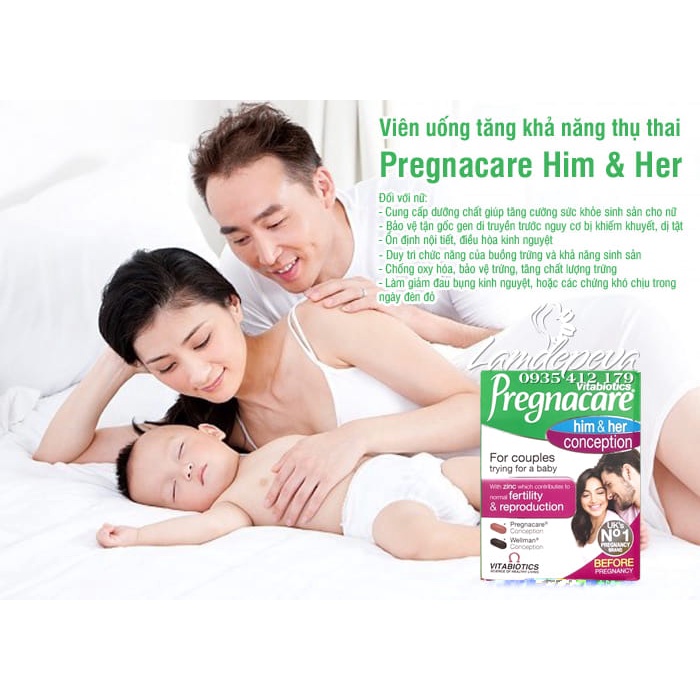 VIÊN UỐNG PREGNACARE HIM &amp; HER VÀ CONCEPTION TRYING FOR A BABY CHÍNH HÃNG - 9533